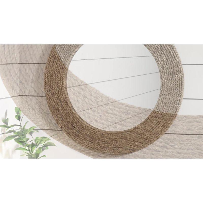 Campisano Natural Jute Rope Round Wall Mirror 26"