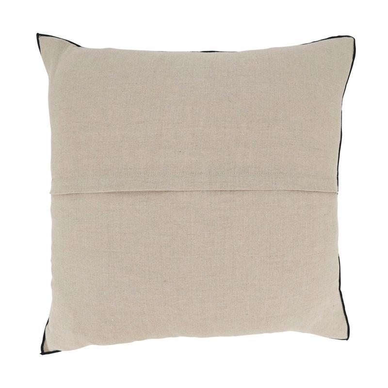 Saro Lifestyle Stonewashed Stitched Edge Down Filled Throw Pillow, Beige , 20"x20"