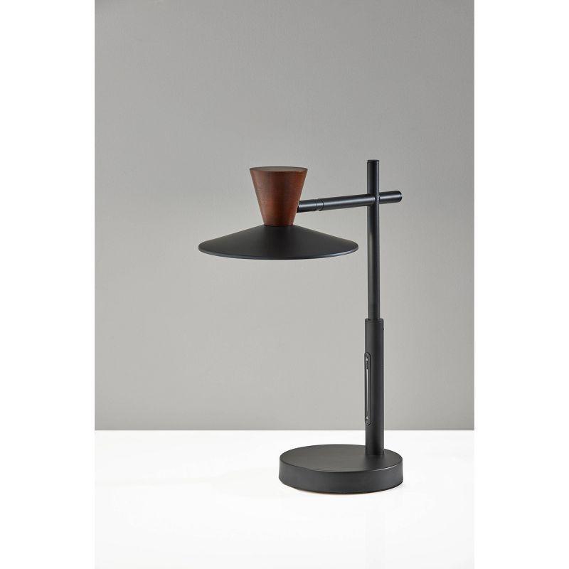 Adesso Elmore Table Lamp with Smart Switch Black (Includes LED Light Bulb) : ETL Listed, Adjustable, No Assembly Required