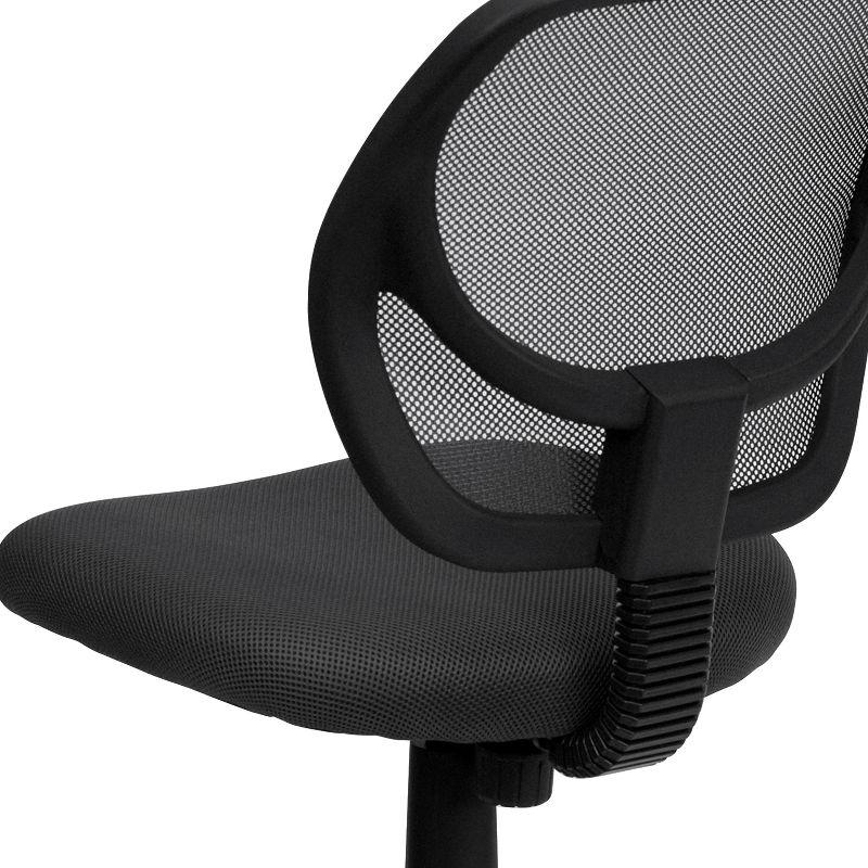 Flash Furniture Low Back Gray Mesh Swivel Task Office Chair with Curved Square Back