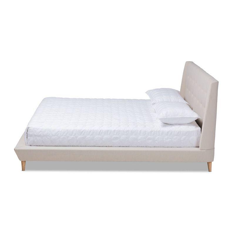 King Naya Platform Bed Beige - Baxton Studio