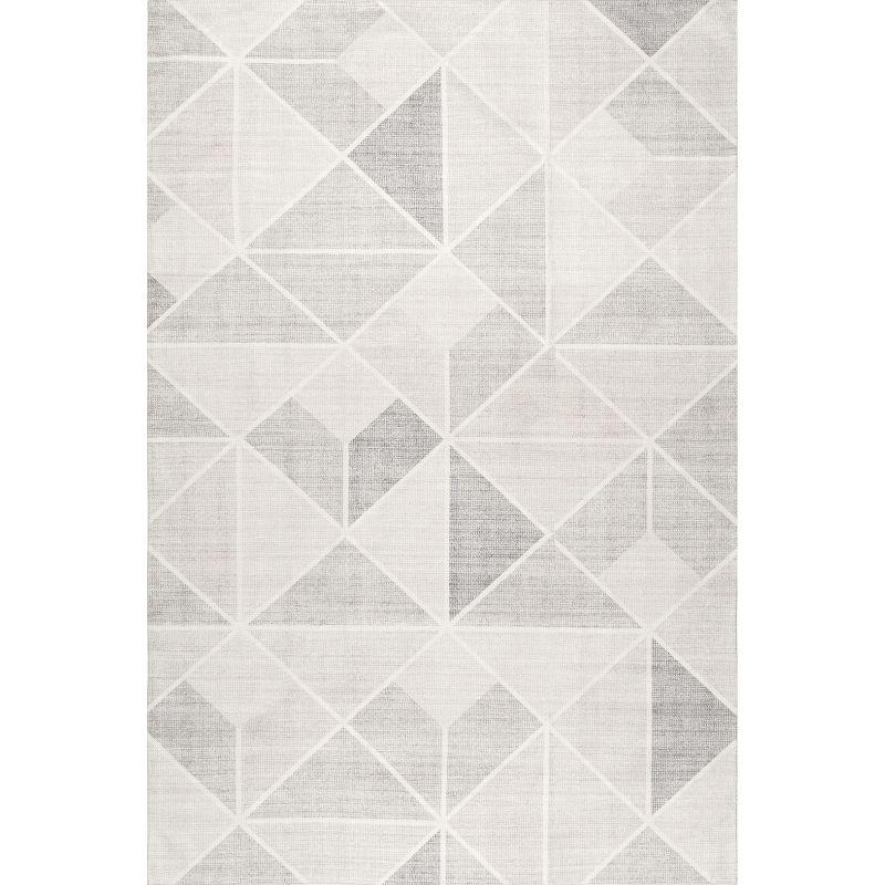 Modern Gray Diamond Tiles 23"x19" Washable Area Rug