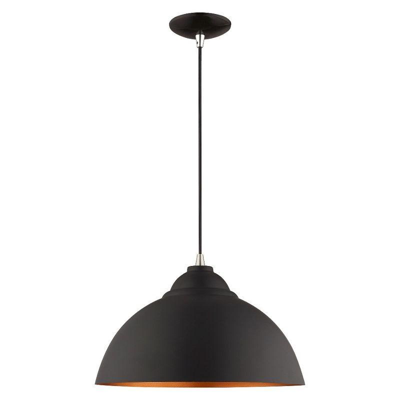 Livex Lighting Metal Shade 1 - Light Chandelier in  Black