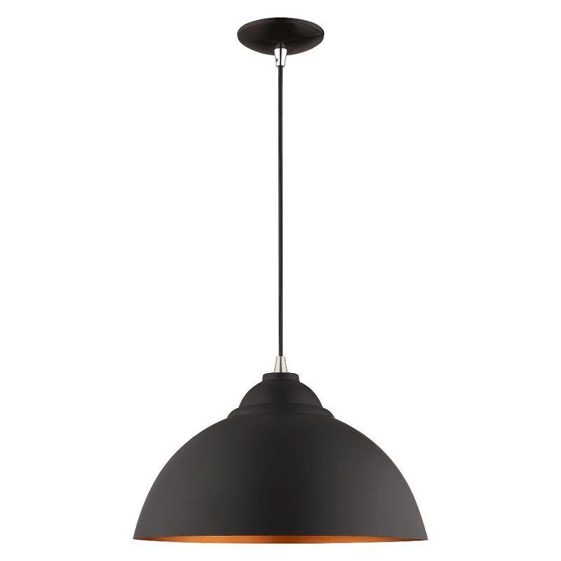 Mini Industrial Chic Black and Gold Pendant Light