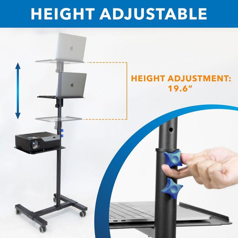 Mount-it Mount-It! Mobile Projector and Laptop Stand with 2 Shelves, Rolling Cart
