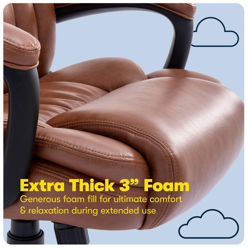 Serta Serta Garret Executive Office Chair, Ergonomic Lumbar Support, Semi-Plush Cushion, Body Pillows