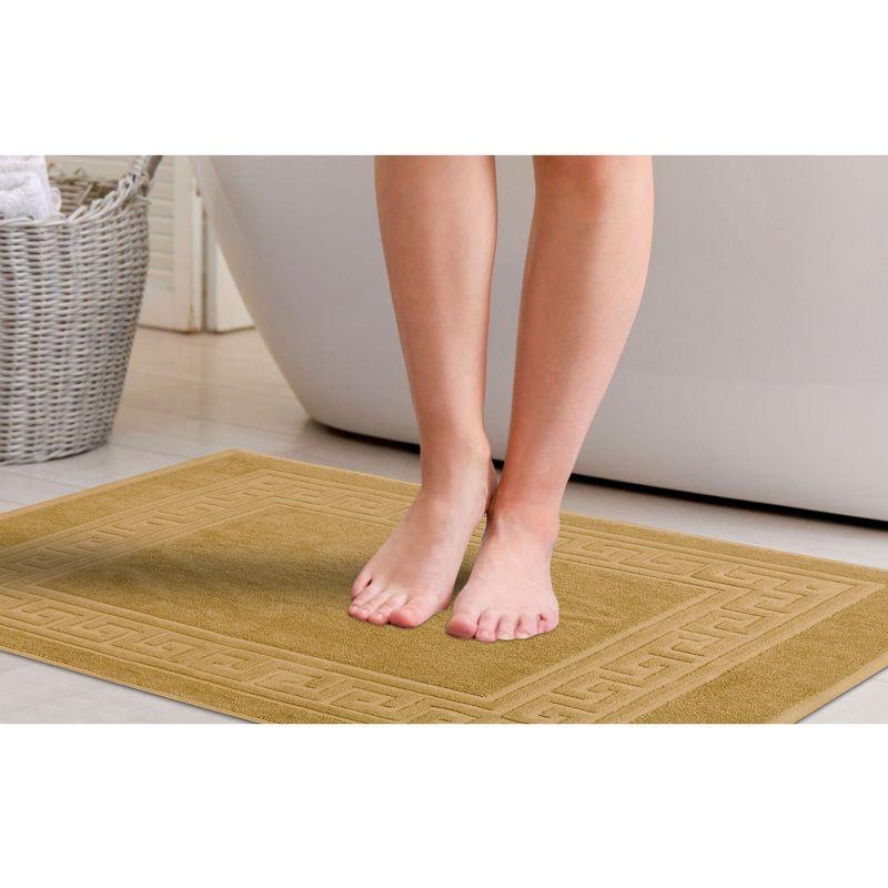 Modern Absorbent Bath Mat (Set of 2), 22" x 35", Toast - Blue Nile Mills
