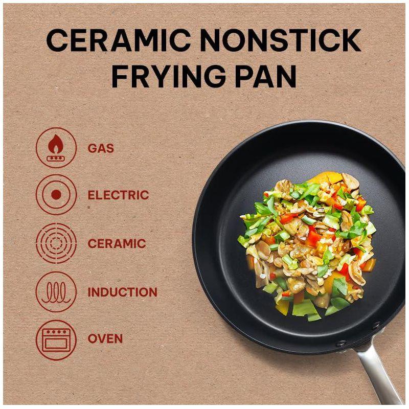 Alva Maestro Ceramic Nonstick Frying Pan Skillet Non Toxic Omelette Pan Kitchen Cookware PFAS, PFOA & PFTE Free, for Cooking Pan Set, Induction Safe, Add to Your Pots and Pans Set Cookware