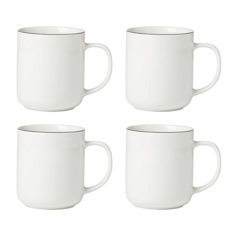 Oneida Oneida 24 Seven Black Rim Mugs, Set Of 4