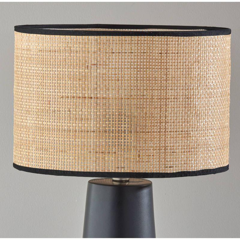 Sheffield Table Lamp Black - Adesso: Coastal Rattan Shade, Ceramic Base, ETL Listed, No Assembly Required