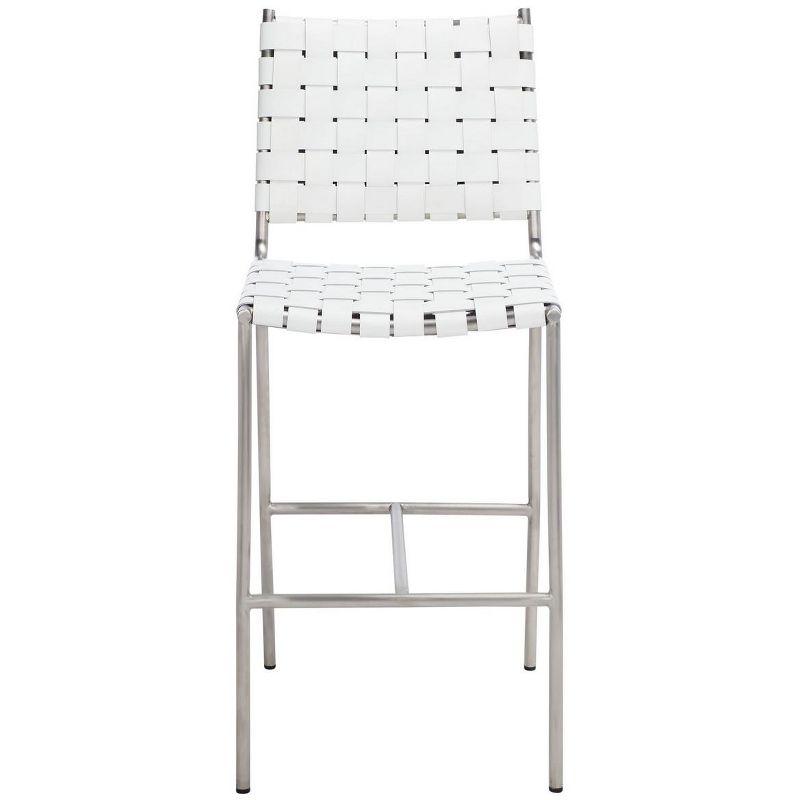 Olenna Woven Counter Stool - BST3011 - White/Silver - Safavieh