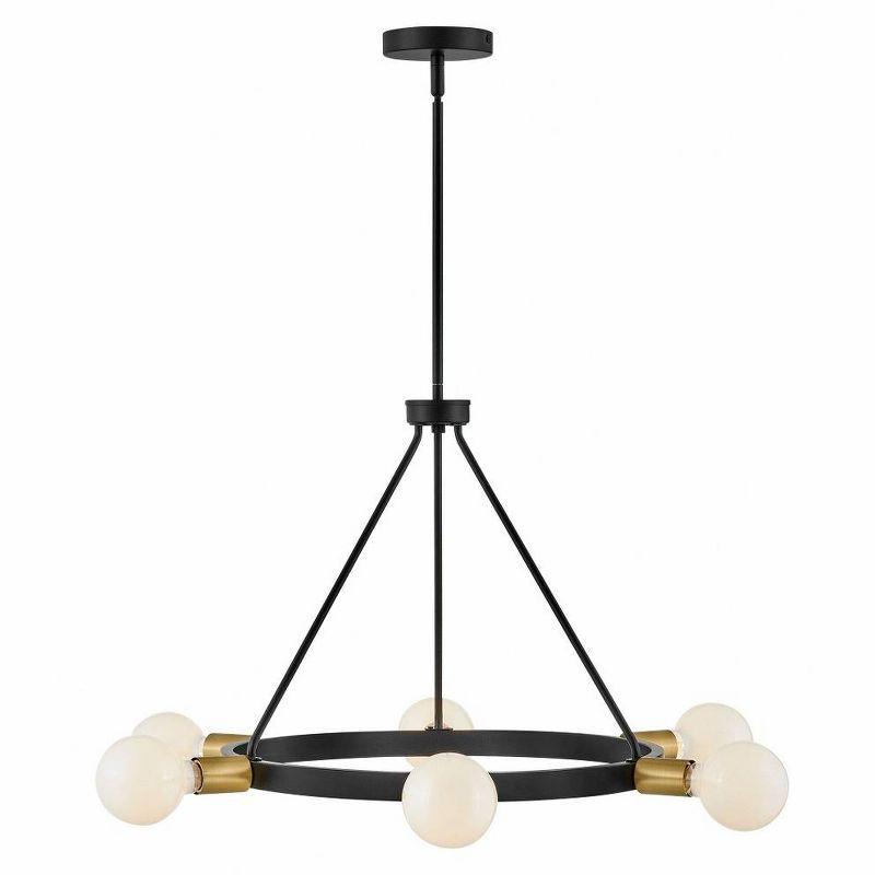 Orla Black and Brass 6-Light Mid-Century Modern Chandelier