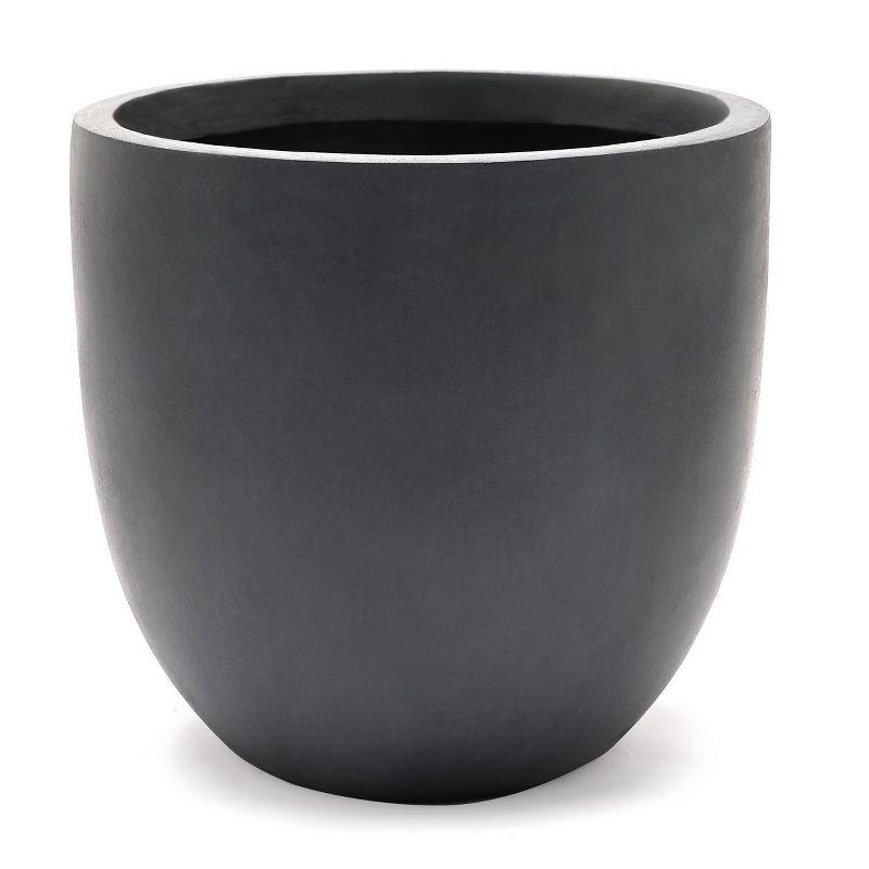 LuxenHome Round Tapered 9.2" H House Planter, Indoor/Outdoor Gray