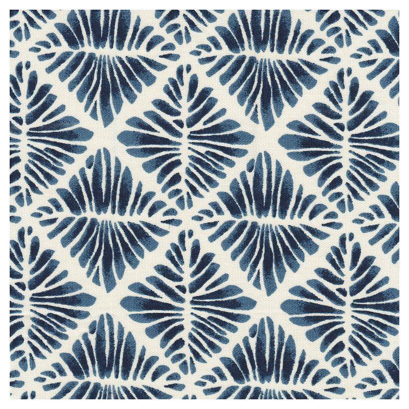 Cole Classics Round Storage Ottoman Flared Wood Leg Blue/White - HomePop: Cushioned, Polyester Upholstery, Geometric Pattern