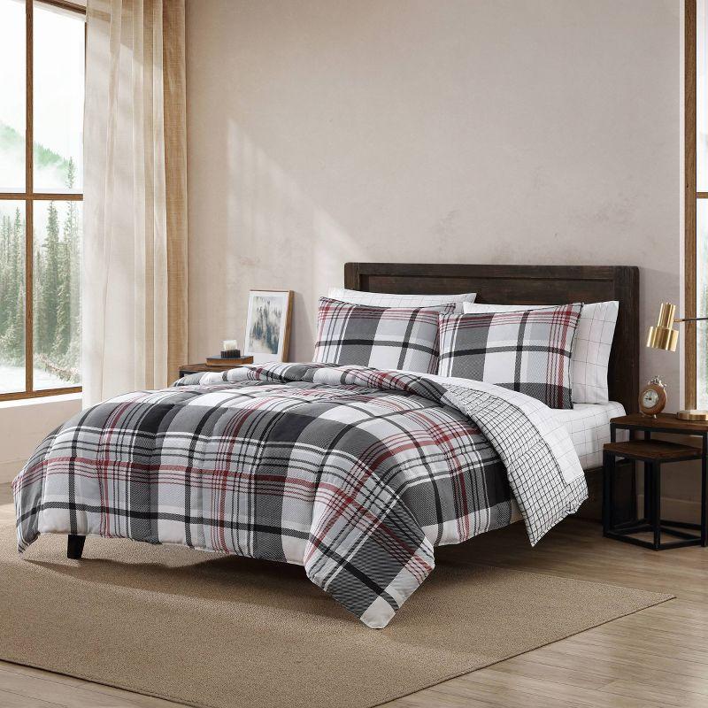 Eddie Bauer Normandy Plaid Duvet Set Black