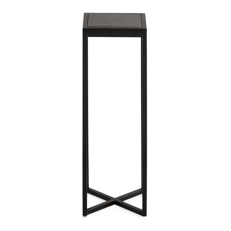 Kate and Laurel Jaspur Square Metal Drink Table, 7x7x21, Black