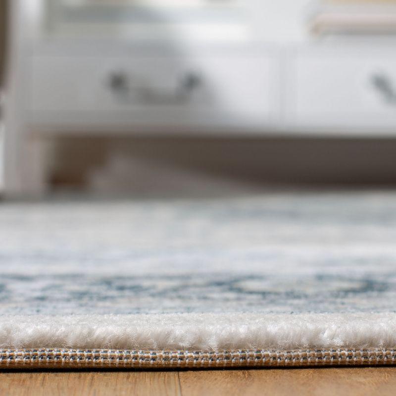 Isabella ISA919 Power Loomed Area Rug - Cream/Dark Blue - 6'7"x6'7" - Safavieh