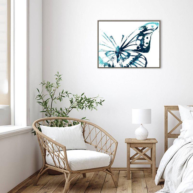 30" x 23" Butterfly Imprint V by June Erica Vess Framed Canvas Wall Art Print - Amanti Art: Modern Decor, Animal Lithograph