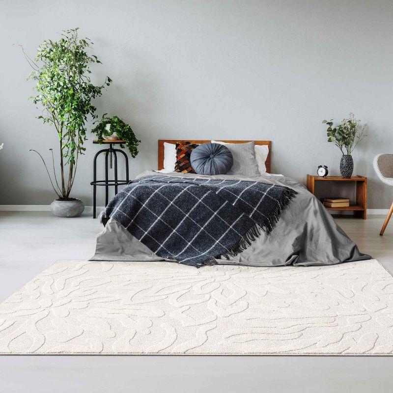 Luxe Weavers Abstract Floral Cream 8x10 Area Rug