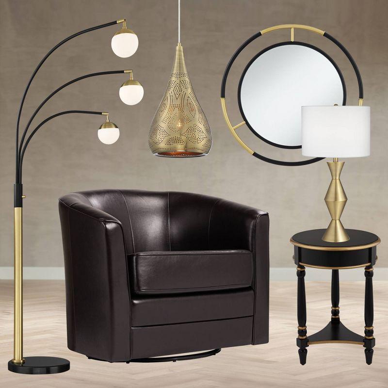 Possini Euro Design Safi Brass Mini Pendant Light 9" Wide Modern Cutouts Droplet Shade for Dining Room House Foyer Kitchen Island Entryway Bedroom