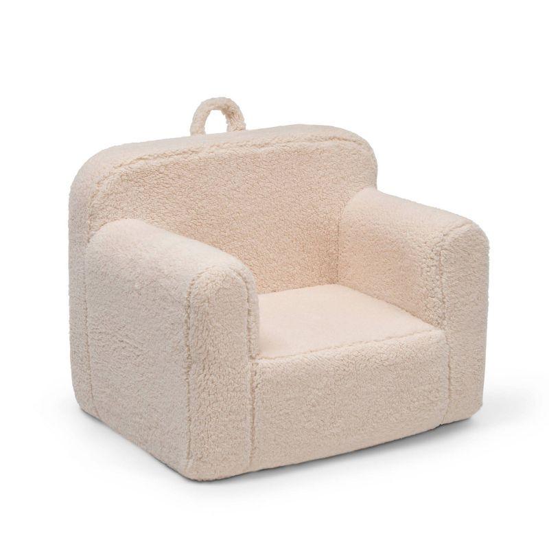 Cream Sherpa Kids' Foam Chair with Handle