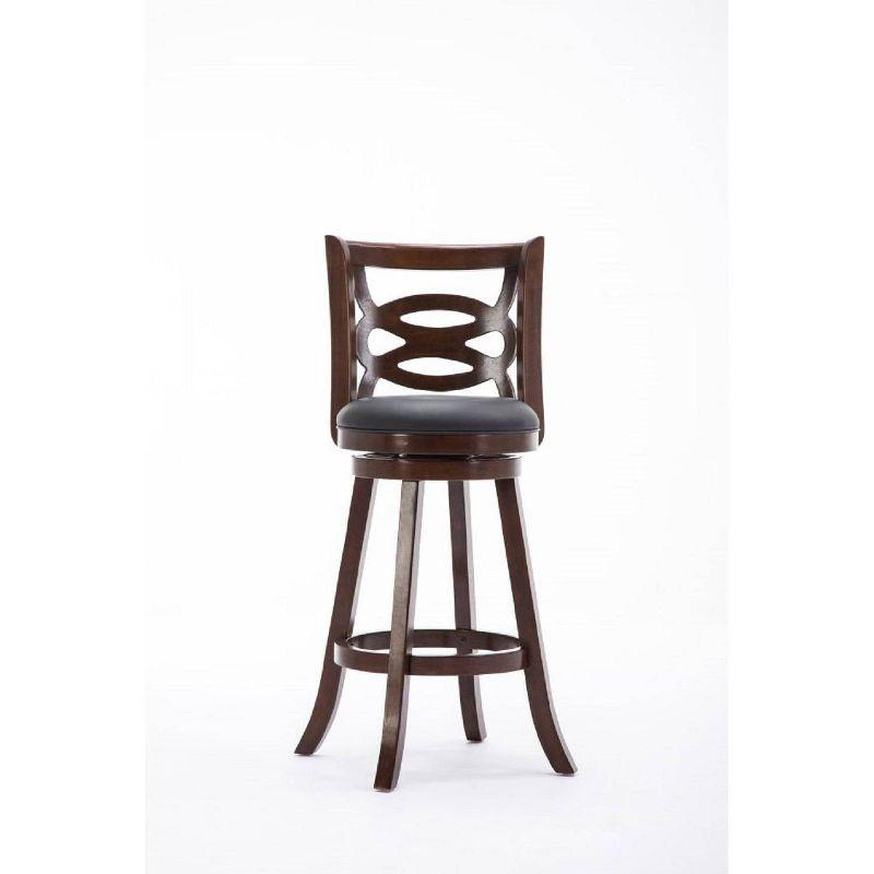 Seina Wood Swivel Barstool Cappuccino - Boraam: 360-Degree Swivel, Faux Leather Upholstery, 43.5" Height