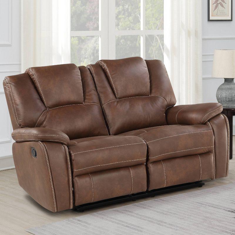 Katrine Manual Reclining Loveseat Brown - Steve Silver Co.