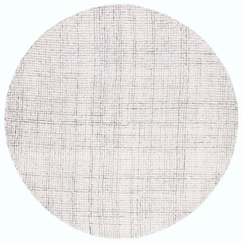 Abstract ABT470 Handmade Indoor Area Rug - Ivory/Grey - 6' Round - Safavieh