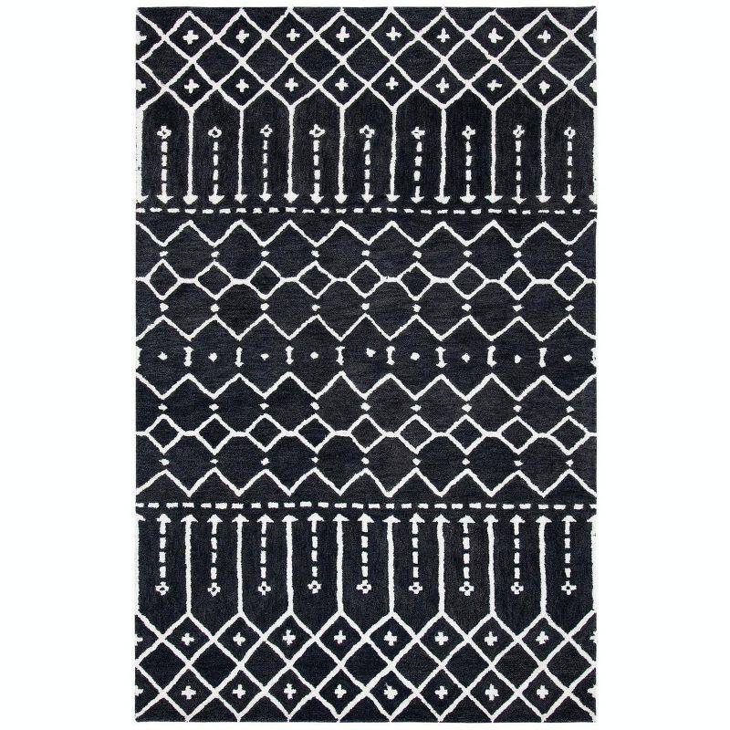 Himalaya HIM903 Handmade Area Rug - 8'x10' - Dark Grey/Ivory - Safavieh