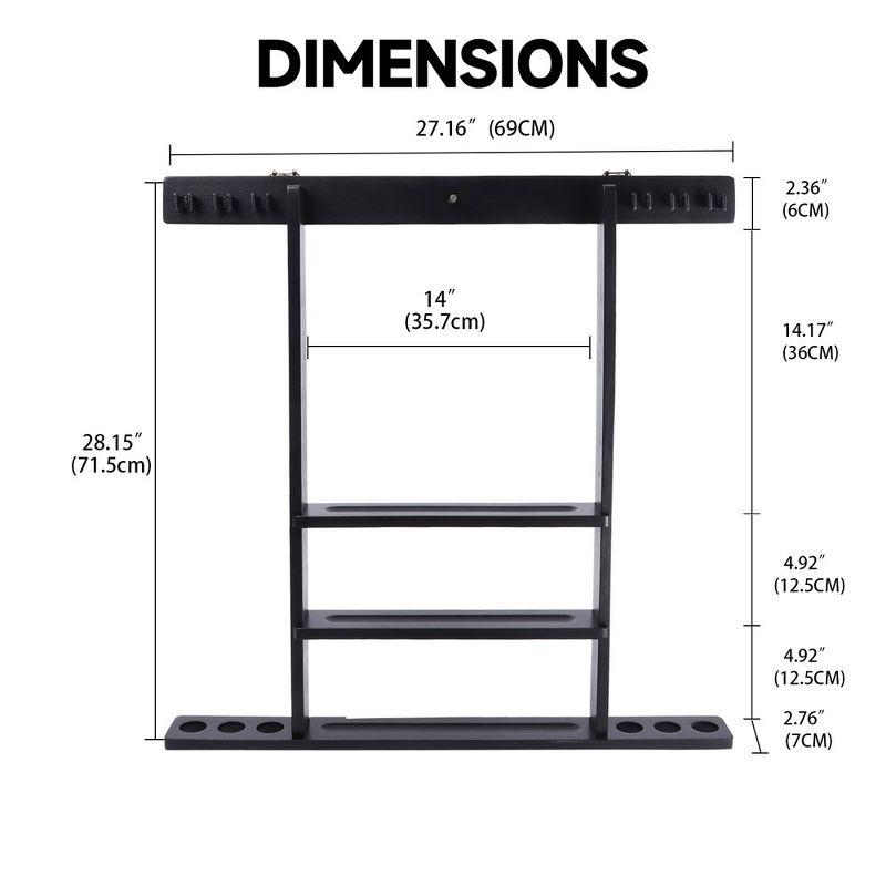 6 Pool Cue Stick Hanging Wall Mounting Rack