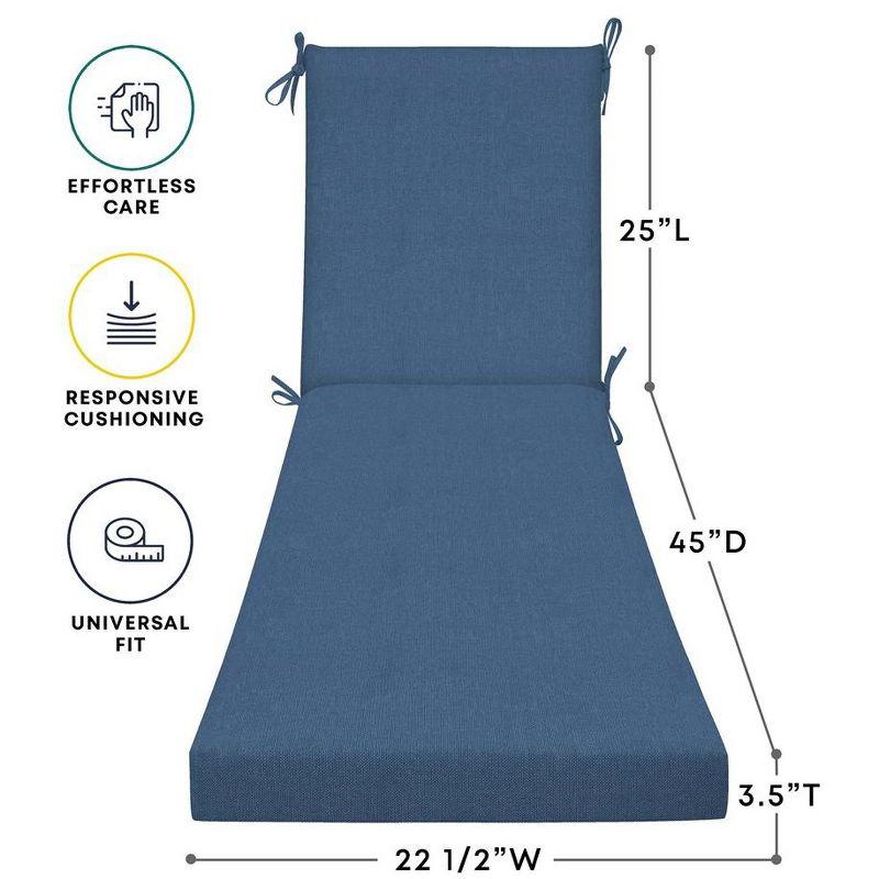 Honeycomb Outdoor Chaise Lounge Cushion - Textured Solid Pacific Blue