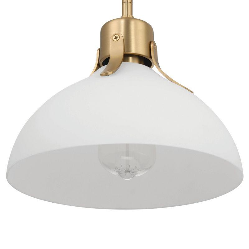 Robert Stevenson Lighting Delano Industrial Metal and Etched Glass Ceiling Light Gold and White: ETL Listed, 1-Way Dome Fixture