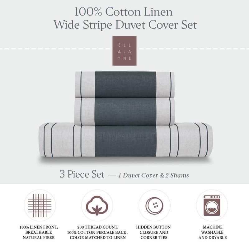 Ella Jayne Home French Linen Cotton Striped Duvet Cover Set