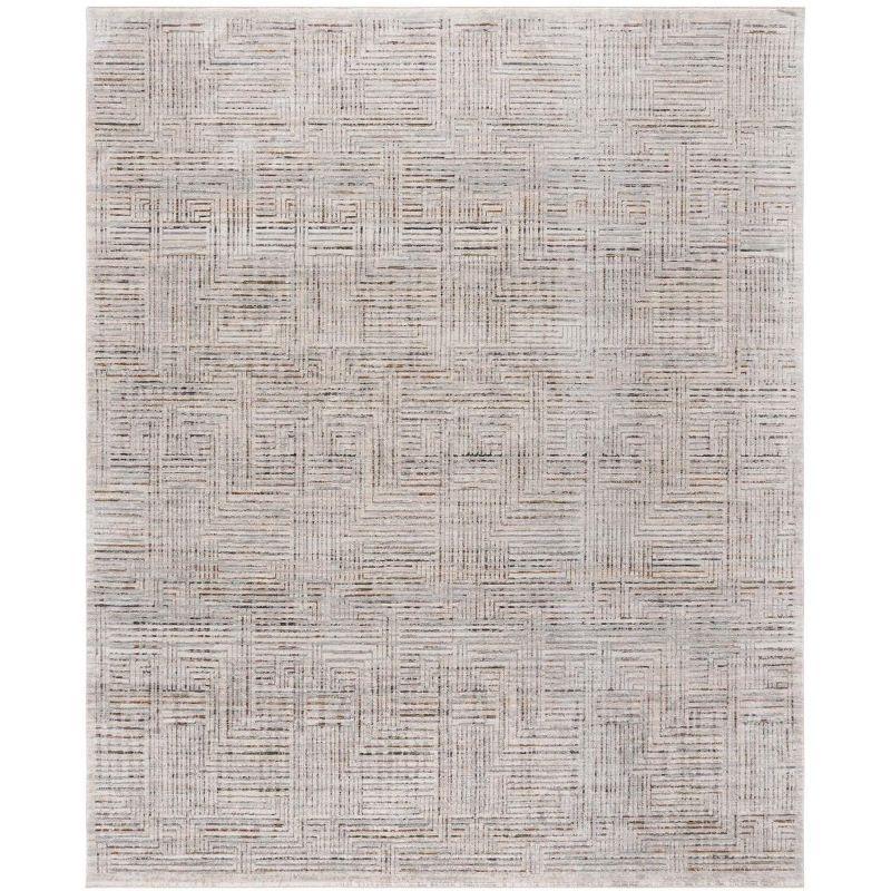Harlow HAR105 Power Loomed Area Rug - Ivory Grey/Rust - 8'x10' - Safavieh.