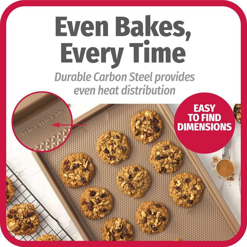 GoodCook 17"x11" Best Bake Cookie Sheet: Carbon Steel Baking Pan, Dishwasher-Safe, Rectangle, Brown