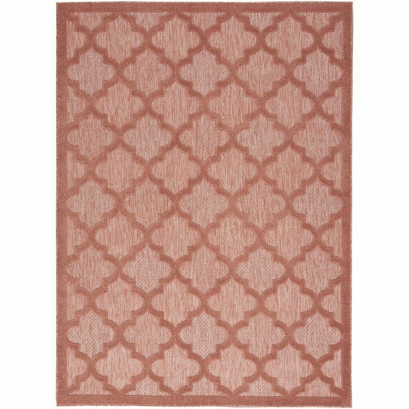 Coral Charm 6' x 9' Trellis Pattern Easy-Care Outdoor Rug