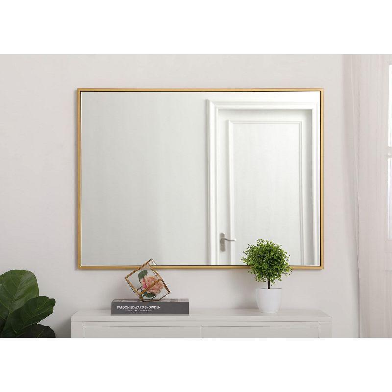 Elegant Lighting Metal frame rectangle mirror 27 inch in Brass