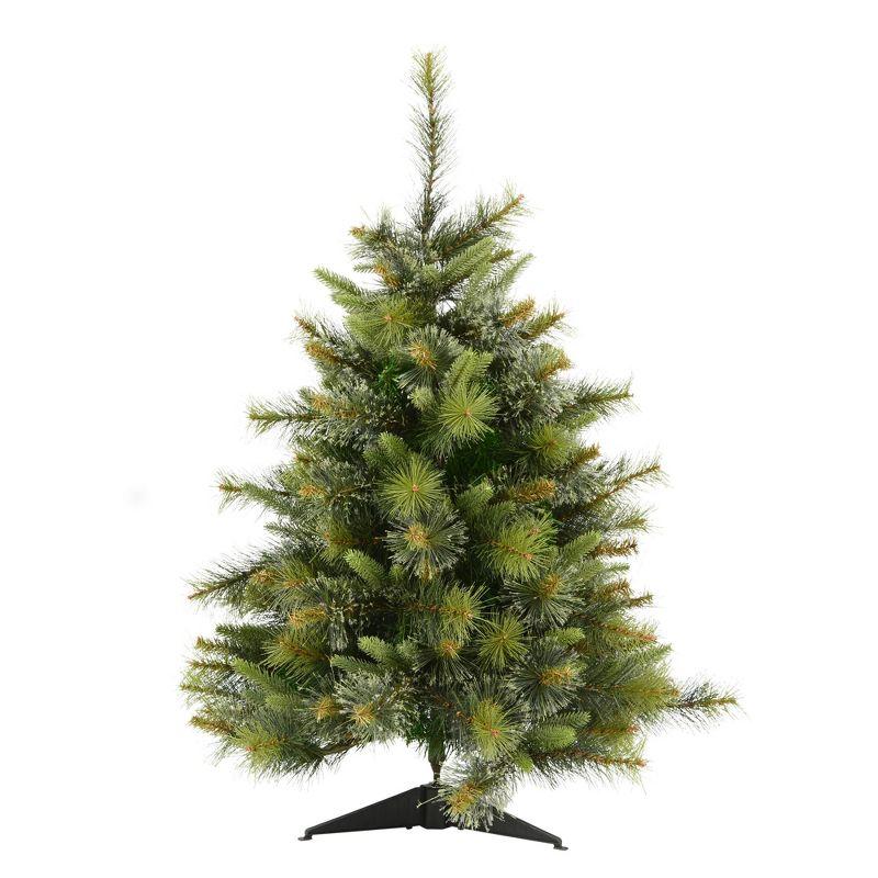 3' Green Cashmere Pine Artificial Christmas Tree with Plastic Stand