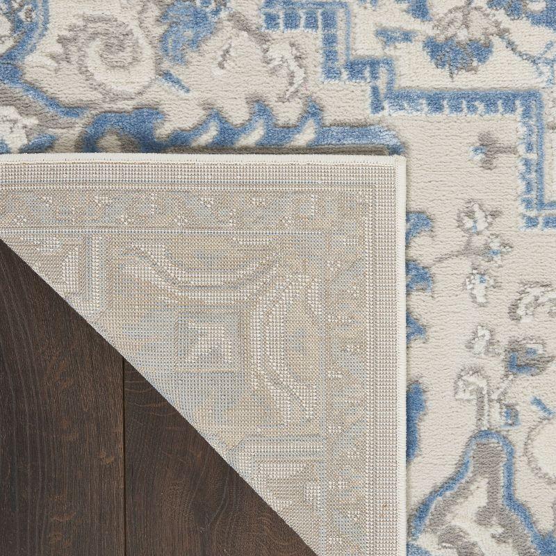 Nourison Elation Bohemian Medallion Indoor Rug Ivory Blue 4' x 6'