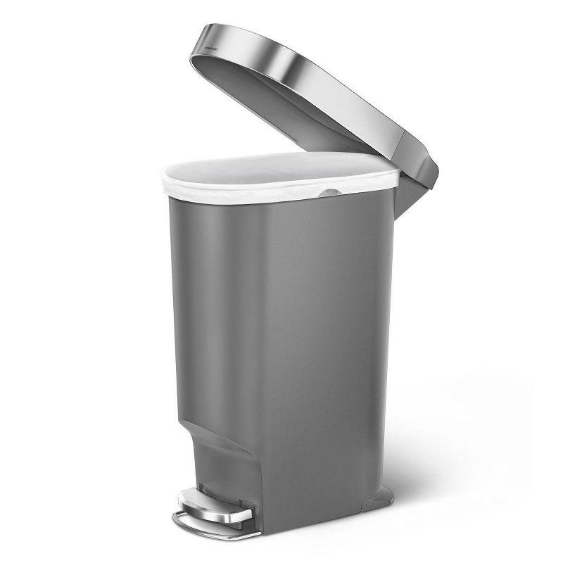 Simplehuman 10.6 Gallon Slim Kitchen Step Trash Can with Liner Rim