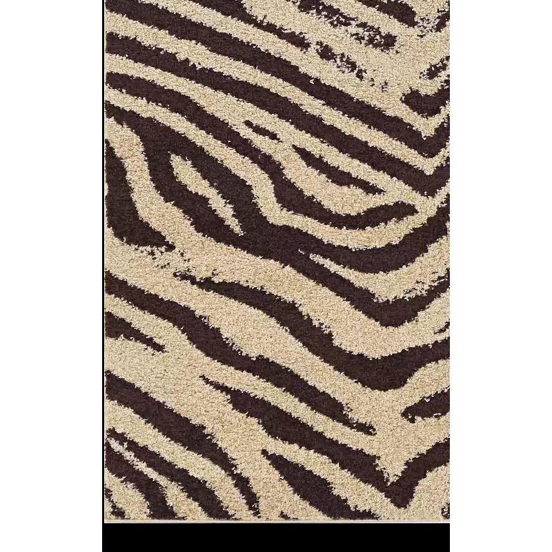 8'x10' Moroccan Shag Area Rug Sahara Ivory/Black - Linon: Geometric Farmhouse, Polypropylene, Indoor Use