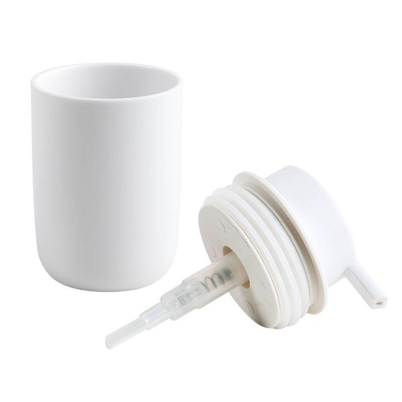 3pc Aiello Bathroom Accessory Set White - Allure Home Creations: Includes Dispenser, Tray, Tumbler