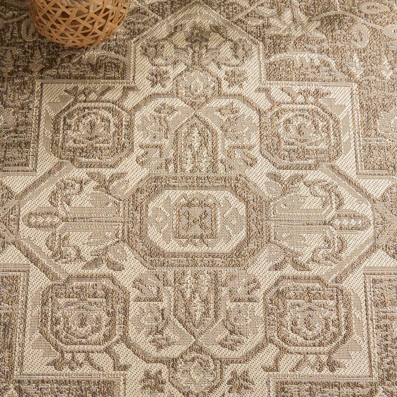 Beach House BHS138 Power Loomed Indoor/Outdoor Area Rug - Cream/Beige - 6'7"x6'7" - Safavieh
