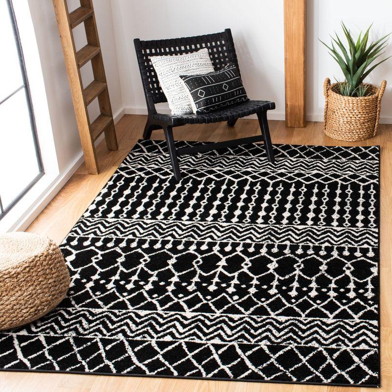 Tulum TUL270 Power Loomed Area Rug - Black/Ivory - 5'3"x7'6" - Safavieh.