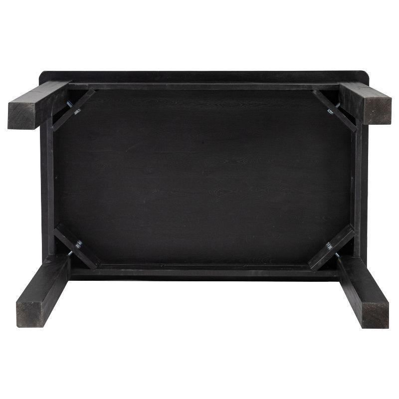 Flash Furniture HERCULES 46" x 30" Rectangular Black Wash Solid Pine Farm Dining Table