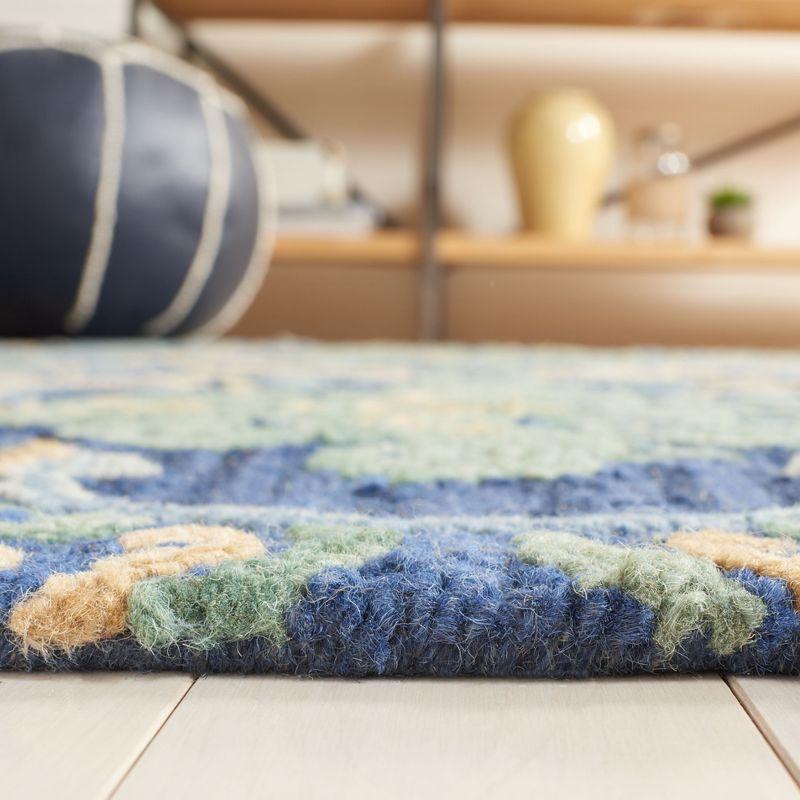 Blossom BLM422 Hand Tufted Indoor Area Rug - Navy/Green - 9'x12' - Safavieh