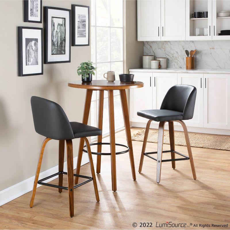 George Oliver Lakyia Swivel Upholstered Counter Stool (Set of 2)