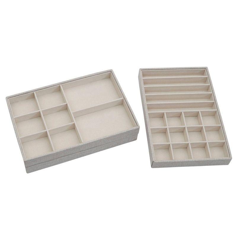 Household Essentials Stackable Jewelry Trays 3 Silver