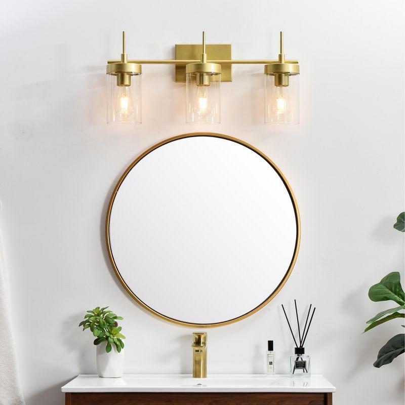 Elegant Lighting Harris 3 light Brass and Clear Bath Sconce