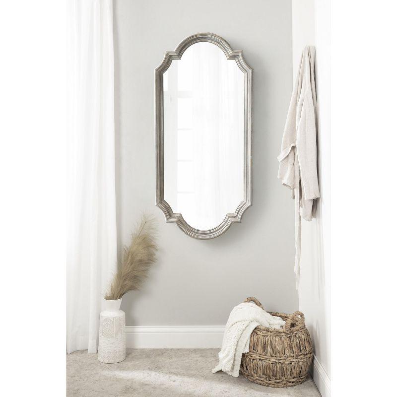 Kate and Laurel Fairbourne Scalloped MDF Full Length Mirror, 20x42, Gray